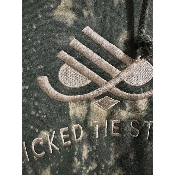 Wicked Tie Studio Unisex Alpine Green Small Reverse Tie Dye Bleached Embroidered - Picture 5 of 10